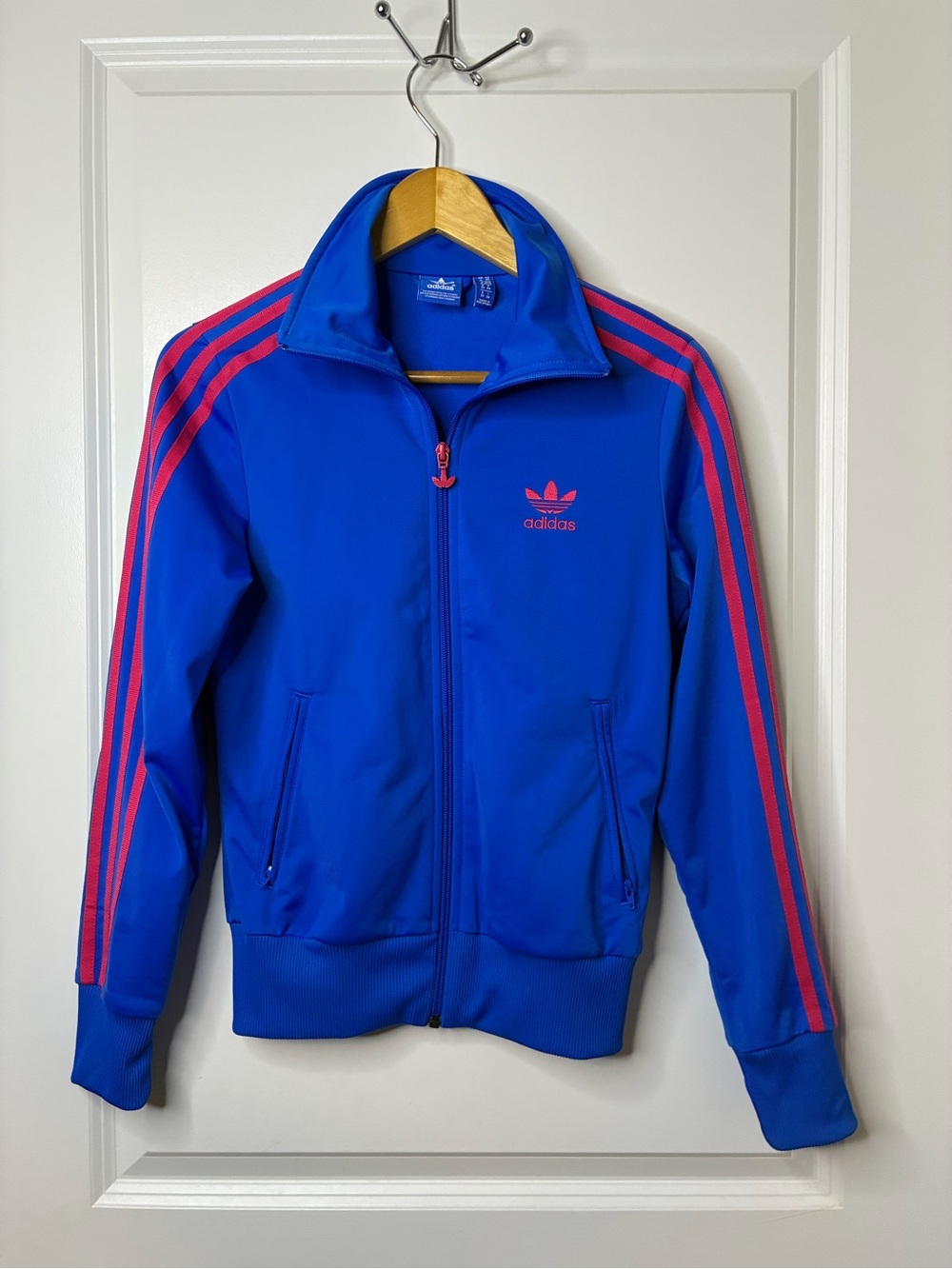 Adidas Originals Blue Pink Trefoil 3-Stripe Y2K Track Jacket